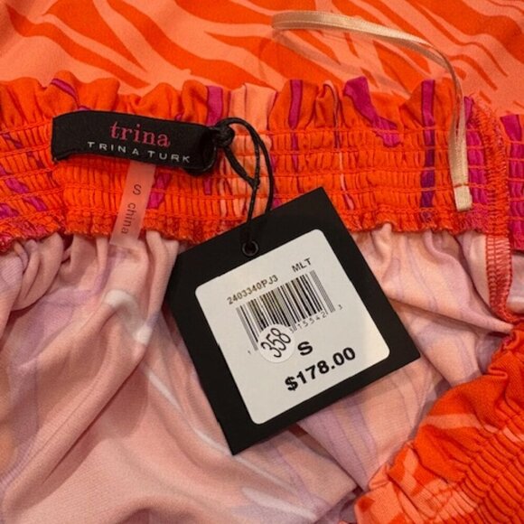 Trina Turk Off the Shoulder Bell Sleeve Boat Neck Floral Mini Dress – Small NWT! - Picture 8 of 9